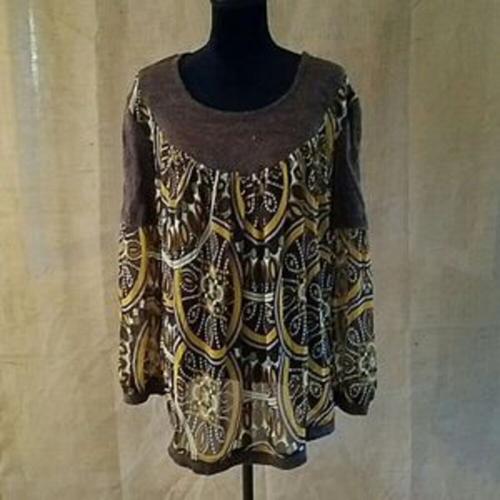 3/$24 Kaelyn Max II plus size‎ tunic sheer knit 1X
